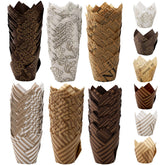 Lawei tulip cupcake liner brown stripes for elegant presentation