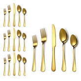 Lazycorner gold silverware dinner knives for refined meals.