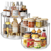 LazySpin 2-Tier Lazy Susan top view shows compact cabinet spice storage.