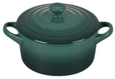 Le Creuset Artichaut mini round cocotte front view highlights vibrant enamel for elegant, portioned meals