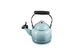 Le Creuset Demi Tea Kettle Sea Salt front view shows rapid heating