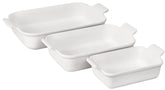 Le Creuset Heritage 12.5-inch dish for even browning and versatile baking.