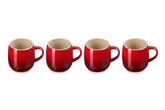 Le Creuset Heritage Mug Cerise side view showing durable stoneware for daily use