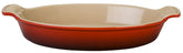 Le Creuset Heritage Oval Au Gratin Dish Cerise, top view showing even heat and browning.