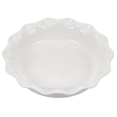 Le Creuset Heritage pie dish white front view highlighting even browning and serving appeal.