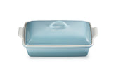 Le Creuset Heritage Rectangular Casserole with lid on locks in moisture for even cooking