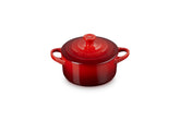Le Creuset mini round cocotte 14oz cerise, oven-ready for individual portions