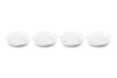 Le Creuset pasta bowls 4-pack white, front view, ideal for pasta and salads.