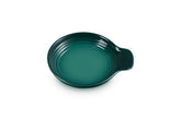 Le Creuset Signature Spoon Rest Artichaut in full view, keeps counters clean while adding color to table settings.
