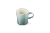 Le Creuset stoneware espresso mug Sea Salt 3 oz keeps espresso warm.