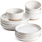 LE TAUCI 12pc dinner plates in Arctic White for stylish everyday dining.