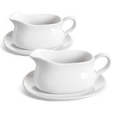 LE TAUCI 17oz gravy boat with saucer stand for elegant table service