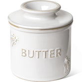 LE TAUCI Butter Crock with arctic white bee pattern keeps butter fresh