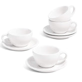 LE TAUCI demitasse cups with saucers—set of four for elegant espresso service at home.