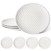 LE TAUCI dinner plate with embossed Arctic white texture, ideal for stylish serving.