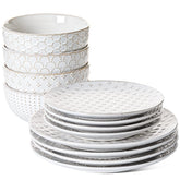 LE TAUCI 10-inch dinner plate with embossed pattern for a stylish table setting