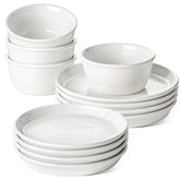 LE TAUCI Dishes Set dinner plate 10in with creamy glaze ideal for everyday meals.