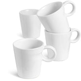 LE TAUCI 5 oz espresso mug stackable white ceramic for double shots.