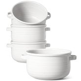 LE TAUCI 28 oz soup bowls with handles for easy oven-to-table serving.