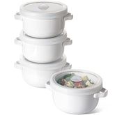 LE TAUCI soup bowls with handles offer a secure grip for hot servings.