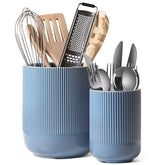 LE TAUCI Utensil Holder large dusty blue front view, keeps spatulas organized for easy cooking