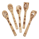 LeafyLane Guerras de las Estrellas cucharas de madera en set de 6 para cocinar sin rayar