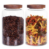 Leaves and Trees Y large glass jar with airtight lid, 93oz, ideal for pantry organization.