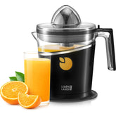 LEBENLANG orange juicer front view with compact black design for small kitchens