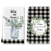 Lebsitey Eucalyptus Leaves dish towel: soft microfiber for gentle dish drying.