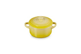 Le Creuset Soleil 8oz mini round cocotte top view for elegant individual servings.