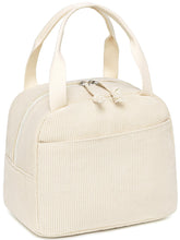 LEDAOU corduroy lunch bag main compartment keeps meals organized and accessible.