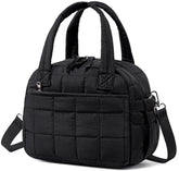 LEDAOU quilted lunch box for women in black offers stylish daily carry for work.