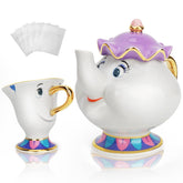 LEEEPENK Mrs Potts teapot with hand-carved details adds elegant character