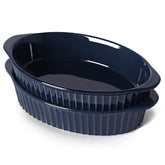 LEETOYI porcelain small oval au gratin pan set, compact for single serving bakes