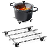 LEGLO 2pc metal trivets on kitchen counter protecting surfaces