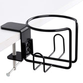 LEKUSHA large desk cup holder clip-on keeps beverages secure at your workstation.