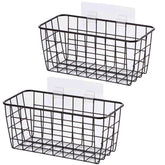 LeleCAT 2-set adhesive cabinet door basket front view saves kitchen space