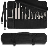 lelezone Upgraded Knife Roll Bag main compartment stores long blades securely for travel