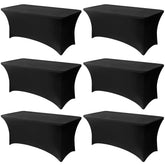 Lemict 6ft black table cloth folded for storage, showing compact form and color.