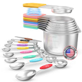 Lenceo magnetic measuring cups 17-set stackable for easy storage.