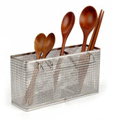 LENITH chopsticks perforated holder front view highlights durable stainless steel and quick drying.