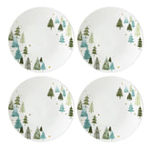 Lenox Balsam Lane green dinner plate set displayed on holiday table for festive dining.