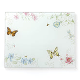Lenox Butterfly Meadow glass cutting board in full view for stylish food prep.