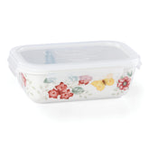 Lenox Butterfly Meadow rectangular serve and store container on counter for leftovers