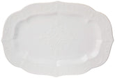 Lenox French Perle white oval platter with 18.5-inch span for elegant holiday serving.