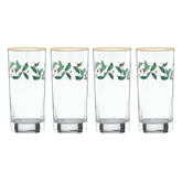 Lenox Holiday 4-Piece Highball Set front view for festive entertaining.