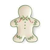 Lenox holiday gingerbread plate front view, festive table decor.
