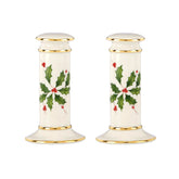 Lenox Holiday Salt & Pepper Set in ivory porcelain for elegant holiday dining.