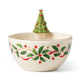 Lenox Holiday Tree Bowl with gum drops, a festive centerpiece for treats.