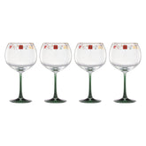 Lenox Nutcracker Ballet balloon wine glass set shown on a festive table, ideal for holiday toasts.